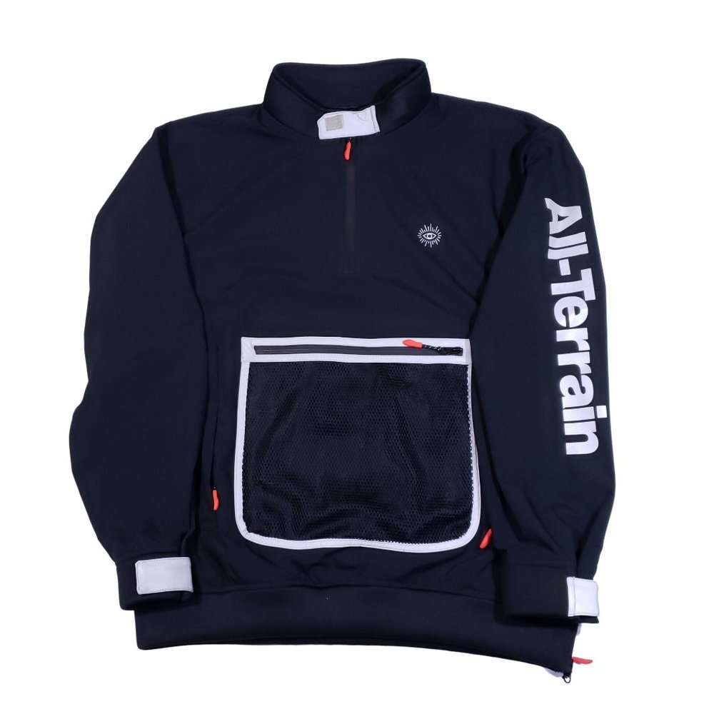 ICNY Sport Reflective Performance Windbreaker All Terrain Navy Orange Mens Large